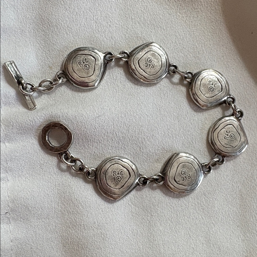 ROOK & CROW Retired Silver ad Bronze Bracelet with Circular Accents - Picture 6 of 7